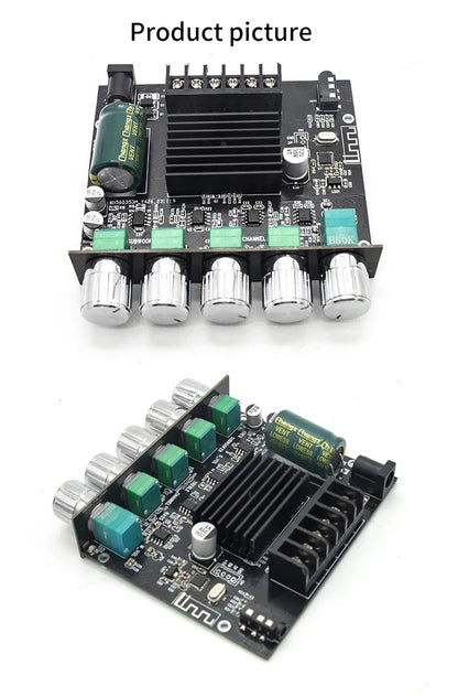 2.1 Channel Bluetooth 5.0 Subwoofer Amplifier Board 50W x 2 + 100W Power Audio Stereo Amplifier Board Bass AMP AUX