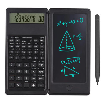 Foldable Scientific Calculator 10-Digit Digital Large Display with an Erasable Writing Tablet Digital Drawing Pad Math Calculator