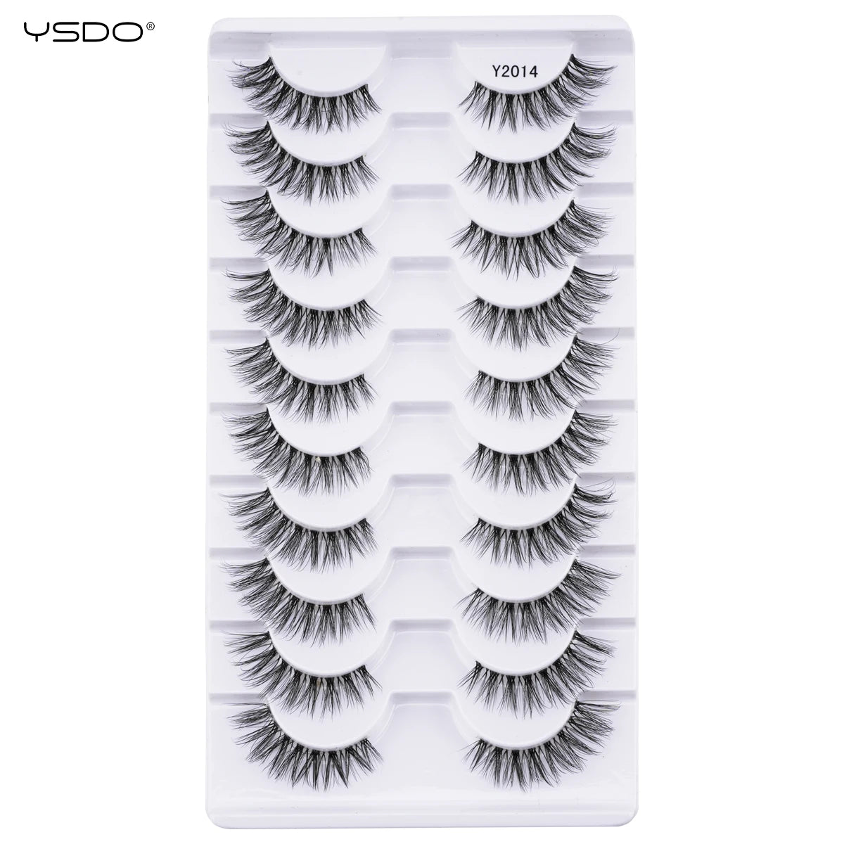 YSDO 5/10 Pairs Half Lashes Cat Eyelashes Soft Natural Clear Band False Lashes Natural Wispy Faux 3d Mink Eyelashes Makeup Tools