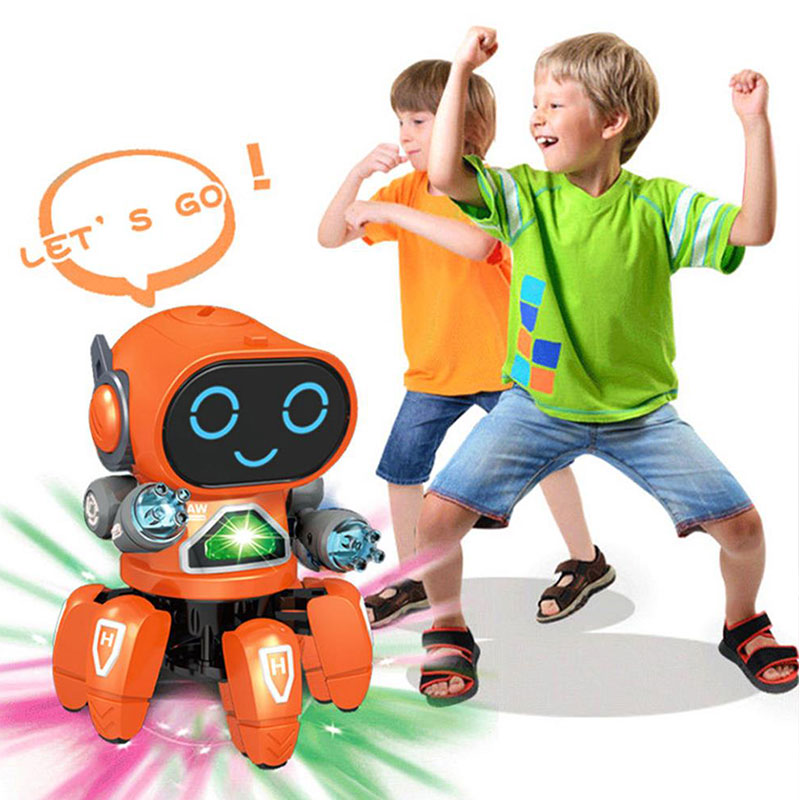 Dance Music 6 Claws Robot Octopus Spider Robots Vehicle Birthday Gift Toys for Children Kids Early Education Baby Toy Boys Girls