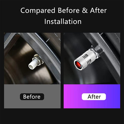 4Pcs Anodized Aluminum Tire Valve Caps, Corrosion Resistant, Universal Stem Covers for Cars Trucks Motorcycles SUVs and Bikes
