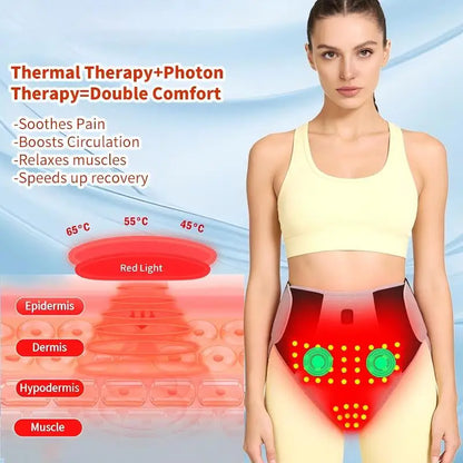 Red Light Heating Women's Underwear with Abdominal Massager Relieves Abdominal Pain Cold Uterus Menstrual Cramps Warm