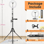 Tripod With LED Ring Light For Phone, Tripod Camera Stand Selfie Photography Light LED Lamp Color Photo Studio For YouTube Live