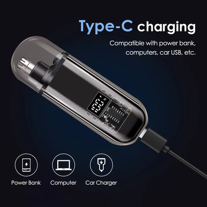 Electric Nose Hair Trimmer For Men Women, High Speed Motor Hair Remover, Lips Eyebrows Razor R Type Cutter Head Trimmer for Nose