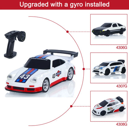 New RC Drift Car, Upgraded Gyro 1/43 Racing RTR 4WD Four-wheel Drive High Speed Radio Control Model 2.4g, Drift Race Car Mini Gift