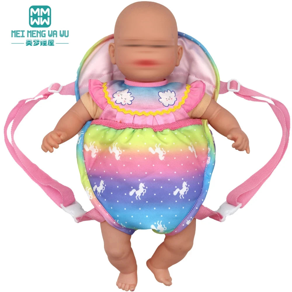 Doll accessories for 15-17 inch newborn doll backpack, seat towel, blanket, toy diaper, panties bag