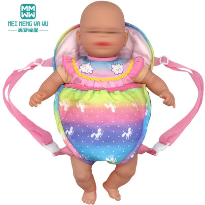 Doll accessories for 15-17 inch newborn doll backpack, seat towel, blanket, toy diaper, panties bag