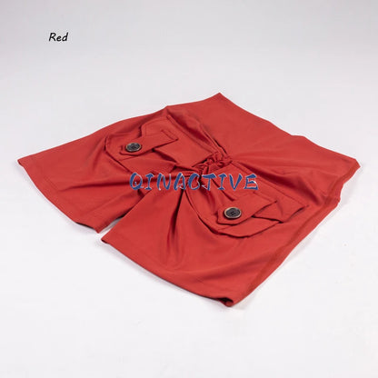 Pantalones Cortos de Yoga QINACTIVE para Mujer con Bolsillos, Fruncidos en los Glúteos, Mallas de Gimnasio de Cintura Alta con Efecto Push Up, Pantalones Cortos Deportivos Sexy para Glúteos, Fitness