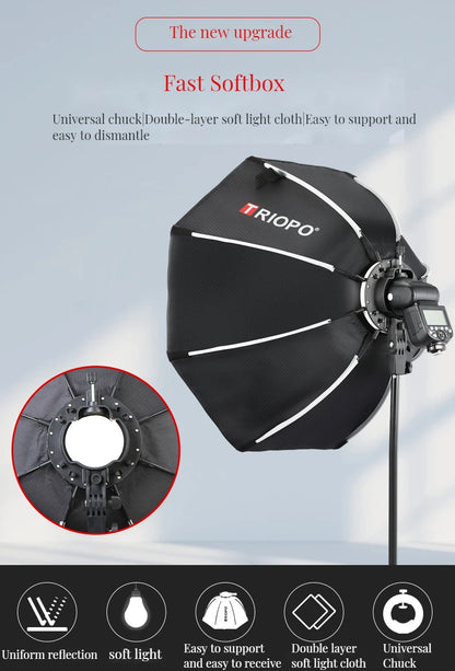 Softbox, Octagon Umbrella Light Box For Godox AD200 V1 Speedlite Flash Light, Photography Photo Studio, Triopo