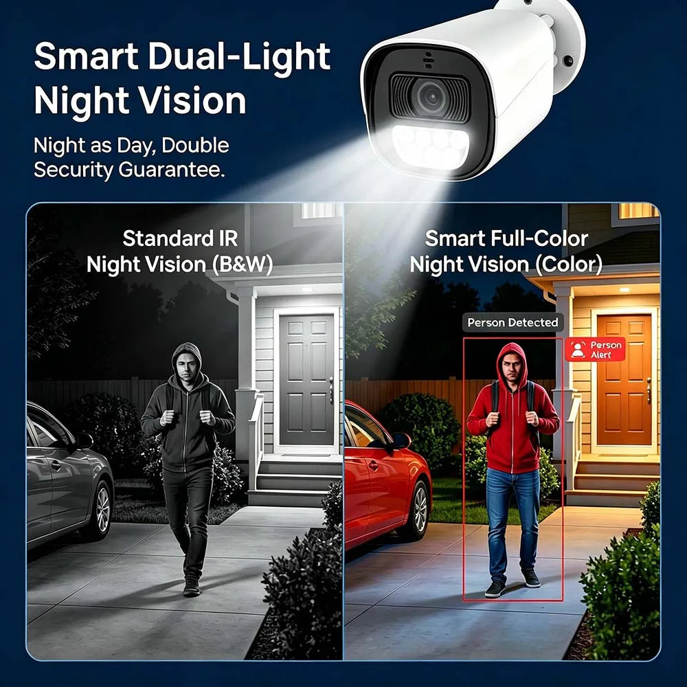 4K 5MP 4MP Home PoE IP Security Camera Outdoors Waterproof Audio Color Night Vision Surveillance Bullet Camera for NVR