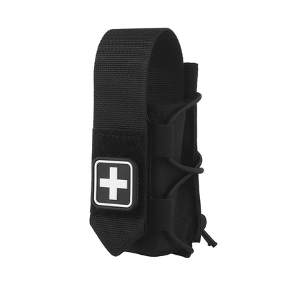MOLLE Tourniquet Holder IFAK TQ Holder Tactical Medical Pouch Holster First Aid Kit Cross Patch/Bungee Cord with tourniquet