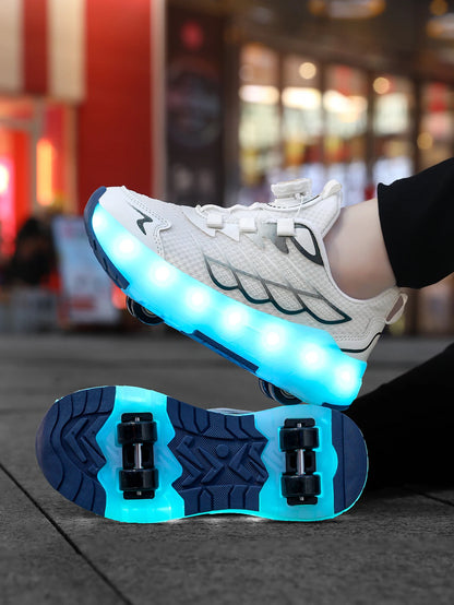 Children's and Teenage Roller Skates - Fashionable Upgraded Edition with Enhanced Stability - Detachable Dual-Use Sports Shoe