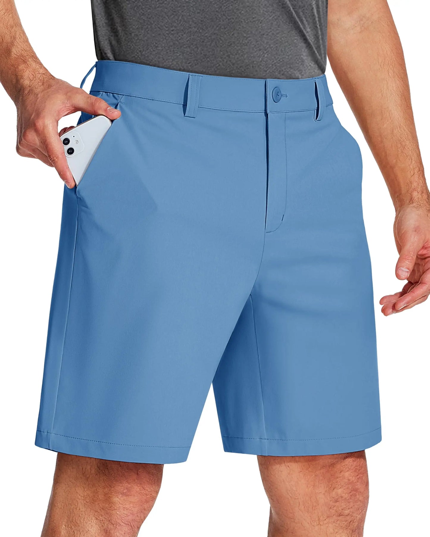 Golf Quick Dry Shorts, Men Stretch Lightweight Dress, Work Casual Shorts with 4 Pockets, Flat Front Hiking Shorts, TACVASEN