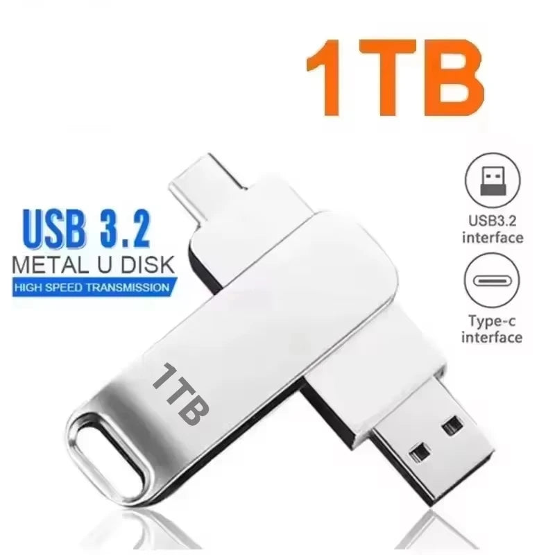 Nueva unidad flash USB 3.2 de 16 TB, transferencia de alta velocidad, pendrive de metal, tarjeta de memoria, disco flash, memoria a prueba de agua, Stick 2026