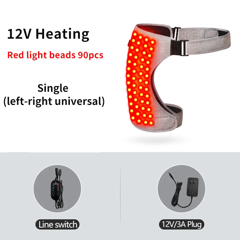 Hip Massager - 3-Gear Red Light Heat & Vibration Relieves Muscle Pain Arthritis Aids Sports Recovery For Fitness Fans Seniors