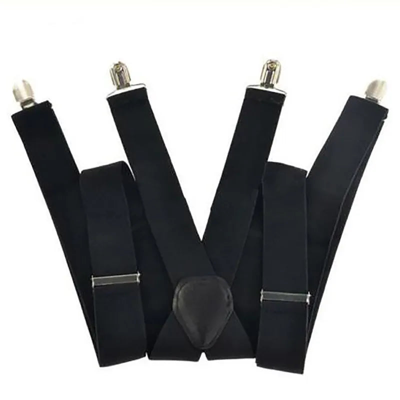 35/25/20mm Wide Men's Suspenders High Elastic Adjustable 4 Strong Clips Heavy Duty X-Back Trousers Braces