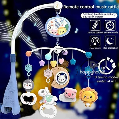 Baby Crib Mobile with Lights Music Projection for Infants 0-6 Months Remote Control Crib Toys for Newborn Baby Mobile for Crib
