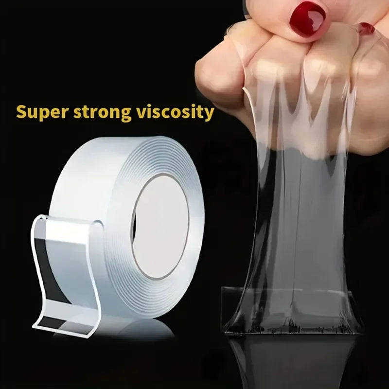 20-50mm Width Ultra Strong Adhesive Nano Tape, High Viscosity Double-Sided Tape, Traceless Transparent Reusable Mounting Tape