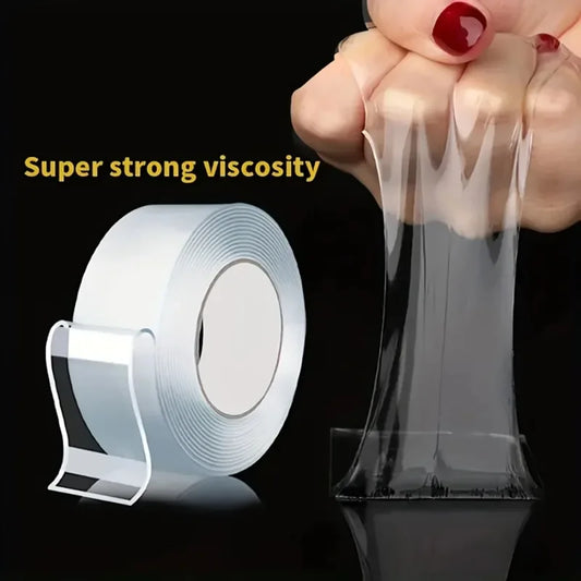 20-50mm Width Ultra Strong Adhesive Nano Tape, High Viscosity Double-Sided Tape, Traceless Transparent Reusable Mounting Tape