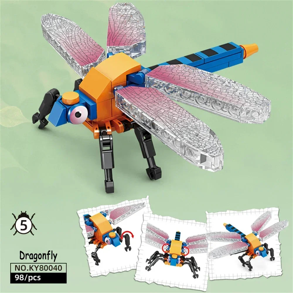 Ladybug Insects Building Blocks Toys Set - Long-Lasting Play for Kids, Great Collectible Models Dragonfly Mantis Housefly & More