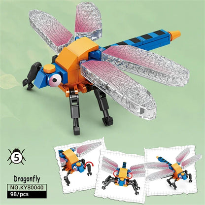 Ladybug Insects Building Blocks Toys Set - Long-Lasting Play for Kids, Great Collectible Models Dragonfly Mantis Housefly & More