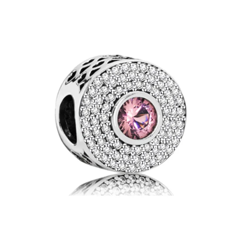 Hot Selling 925 Silver Pink Cake, Dog Paw, Luggage, Cup Bead Pendant Suitable for European Original Bracelet DIY Exquisite Jewelry