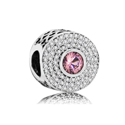 Hot Selling 925 Silver Pink Cake, Dog Paw, Luggage, Cup Bead Pendant Suitable for European Original Bracelet DIY Exquisite Jewelry
