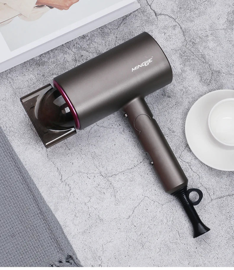 Popular Foldable Hair Dryer 1800W Blue Light Negative Ion Super Silent US/EU/UK Plug 110V/220V Home Barber Recommended