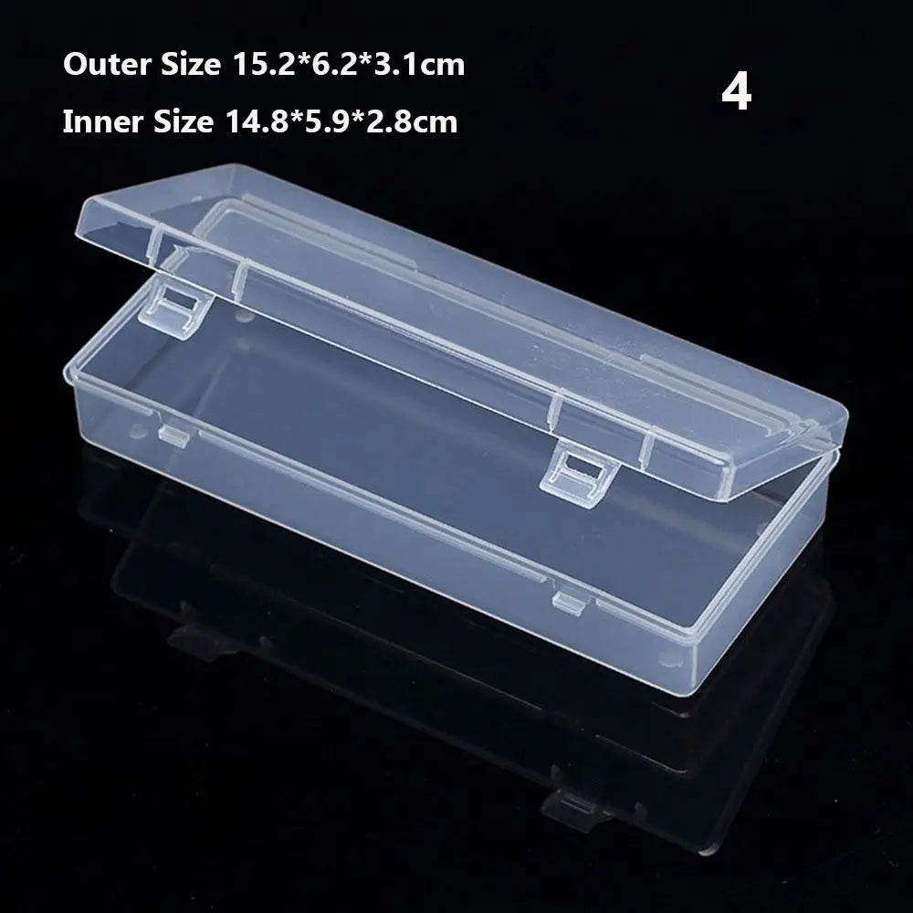 Various Shapes Plastic Transparent Storage Box, Small Items Sundries Organizer Case, Jewelry Earrings Rings Beads Container Tools