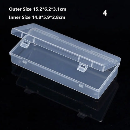 Various Shapes Plastic Transparent Storage Box, Small Items Sundries Organizer Case, Jewelry Earrings Rings Beads Container Tools