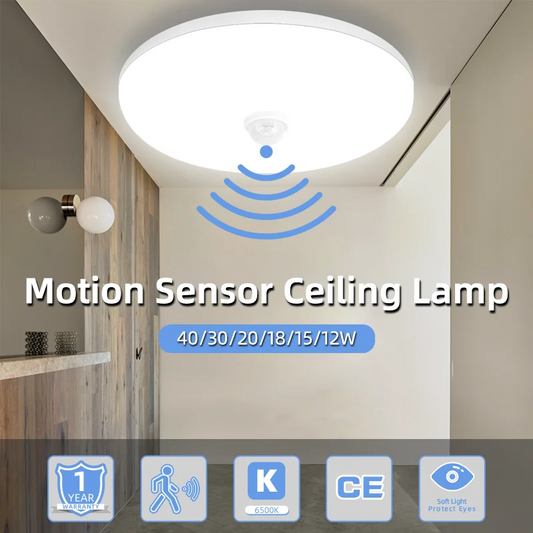 Led Ceiling Lamp With Motion Sensor, 40W 30W 20W 18W 15W 12W, Led Ceiling Light Fixtures For Entrance Balcony Corridor 110V 220V