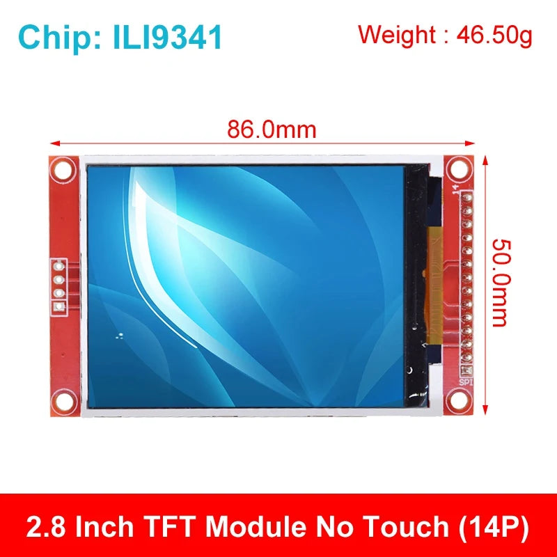 240x320 2.8" SPI TFT LCD Touch Panel Serial Port Module With PBC ILI9341 / ST7789V 2.8 Inch SPI Serial Display With Touch Pen
