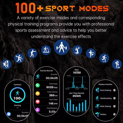 New Outdoor Sport Smart Watch, For Men, 1.46" AMOLED Screen LED, Flashlight, 515mAh Battery, 10ATM Waterproof, Bluetooth Call Smartwatch