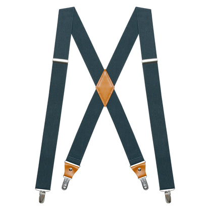 Suspenders for Men's Tuxedo Suspenders X-Back 1.4" Adjustable Elastic Suspender Braces Strong for Work Trousers Wedding
