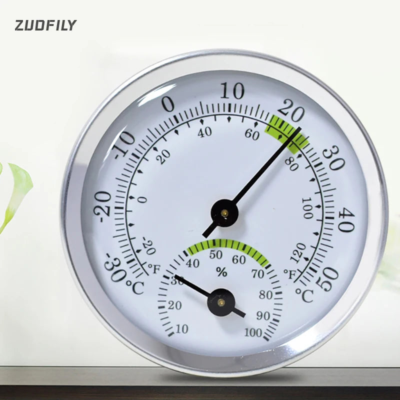Mini Stainless Steel Thermometer Hygrometer, Street Thermometers, Thermo-Hygrometer Measuring Instruments Tool for Home Supply