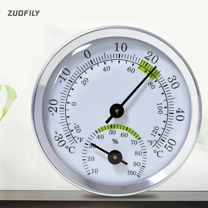 Mini Stainless Steel Thermometer Hygrometer, Street Thermometers, Thermo-Hygrometer Measuring Instruments Tool for Home Supply
