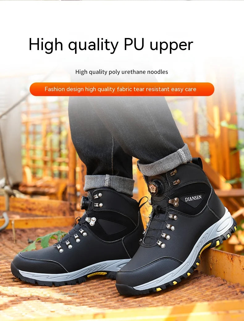 Rotating Button Safety Shoes, Men Work Sneakers, Indestructible Shoes, Puncture-Proof Protective Shoes, Work Boots, Tactical Boots