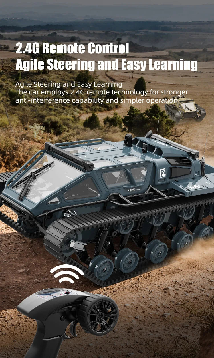 2.4G JJRC C8812 Full Scale Tracked RC Tank, Remote Control Tank With 360° Rotation Drift, RC Model Off-Road Vehicle, Children Gift
