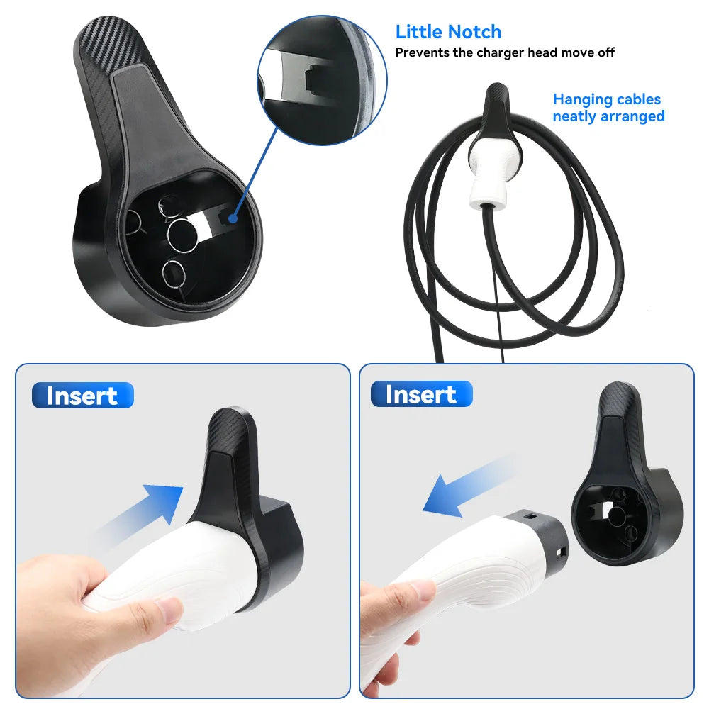 IPENGEN EV Charger Plug Holder for Electric Vehicle Type 2/Type 1/GBT Charging Cable Plug Stand Extra Protection Wallbox