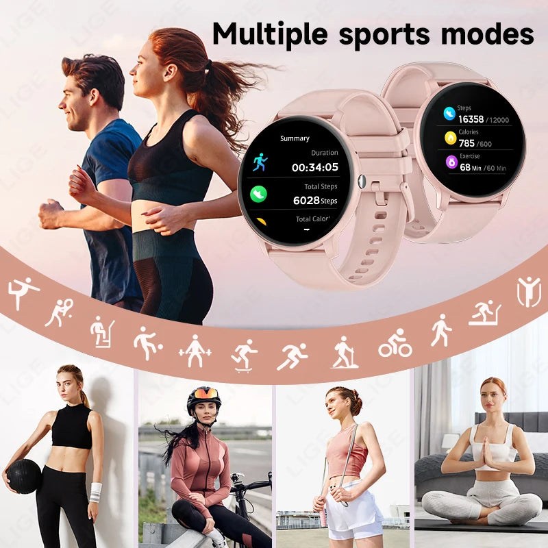 Bluetooth Call Smart Watch Women Custom Dial Watches Men Sports Fitness Tracker Heart Rate Smartwatch For Android iOS