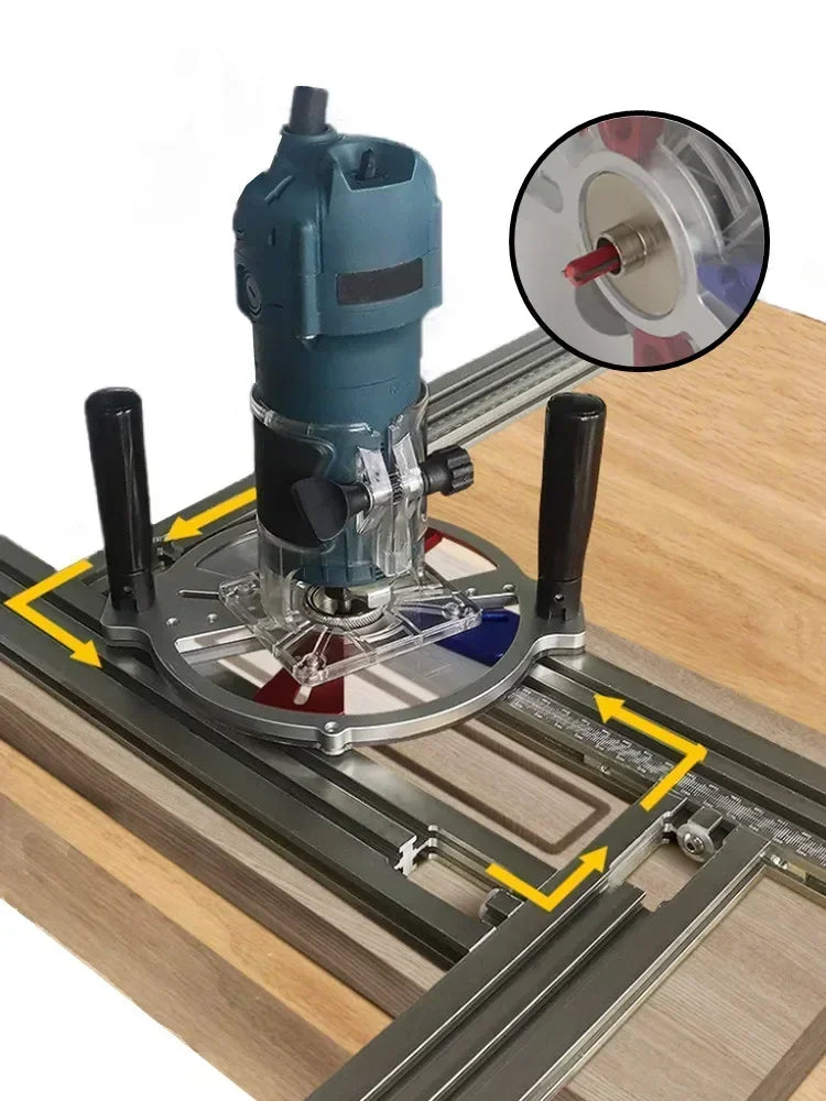 Trimming Machine Milling Groove Engraving Guide Rail Multi-functional Adjustable Backing Auxiliary Guide Bracket Woodworking Tool