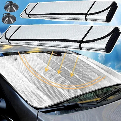 Universal Windshield Sunshade, Foldable Car Front Window Sunshade, Snow Ice Protection Cover, Winter Summer Windshield Shield