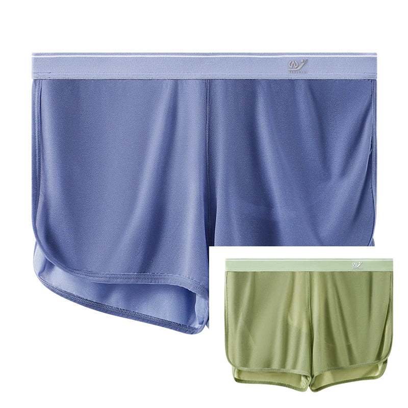 1Pcs/2Pcs/3Pcs, Cool and Breathable Men's Ice Silk Casual Shorts, Open Side  for Summer, Homewear, Arrow Shorts