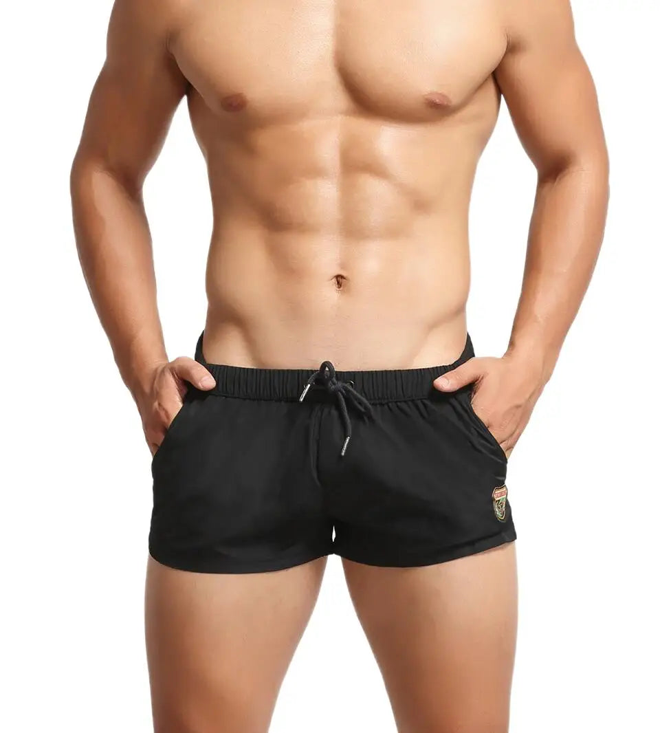 Men's Summer Beach Shorts, Swimwear Trunks Board Short Pants, Male Gym Shorts, Swim Surf Fitness Quick Dry Shorts, SEOBEAN