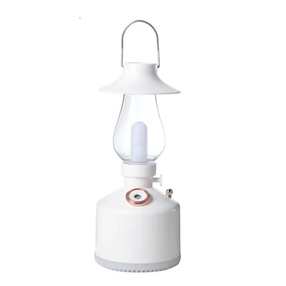 Nuevo humidificador de aire con lámpara retro de vela, difusor de aroma inalámbrico, aceite esencial recargable, 7 luces de colores, niebla fría para el hogar