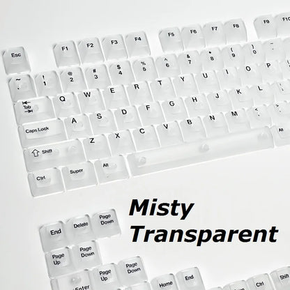 Full Sets Transparent Keycaps for Mechanical Keyboard Front/Side/None Print RGB Backlit Full/Misty Transparent Keycap 130+ Key