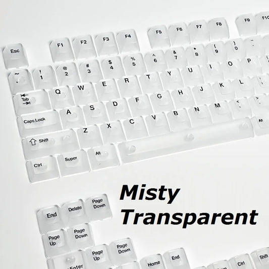 Full Sets Transparent Keycaps for Mechanical Keyboard Front/Side/None Print RGB Backlit Full/Misty Transparent Keycap 130+ Key
