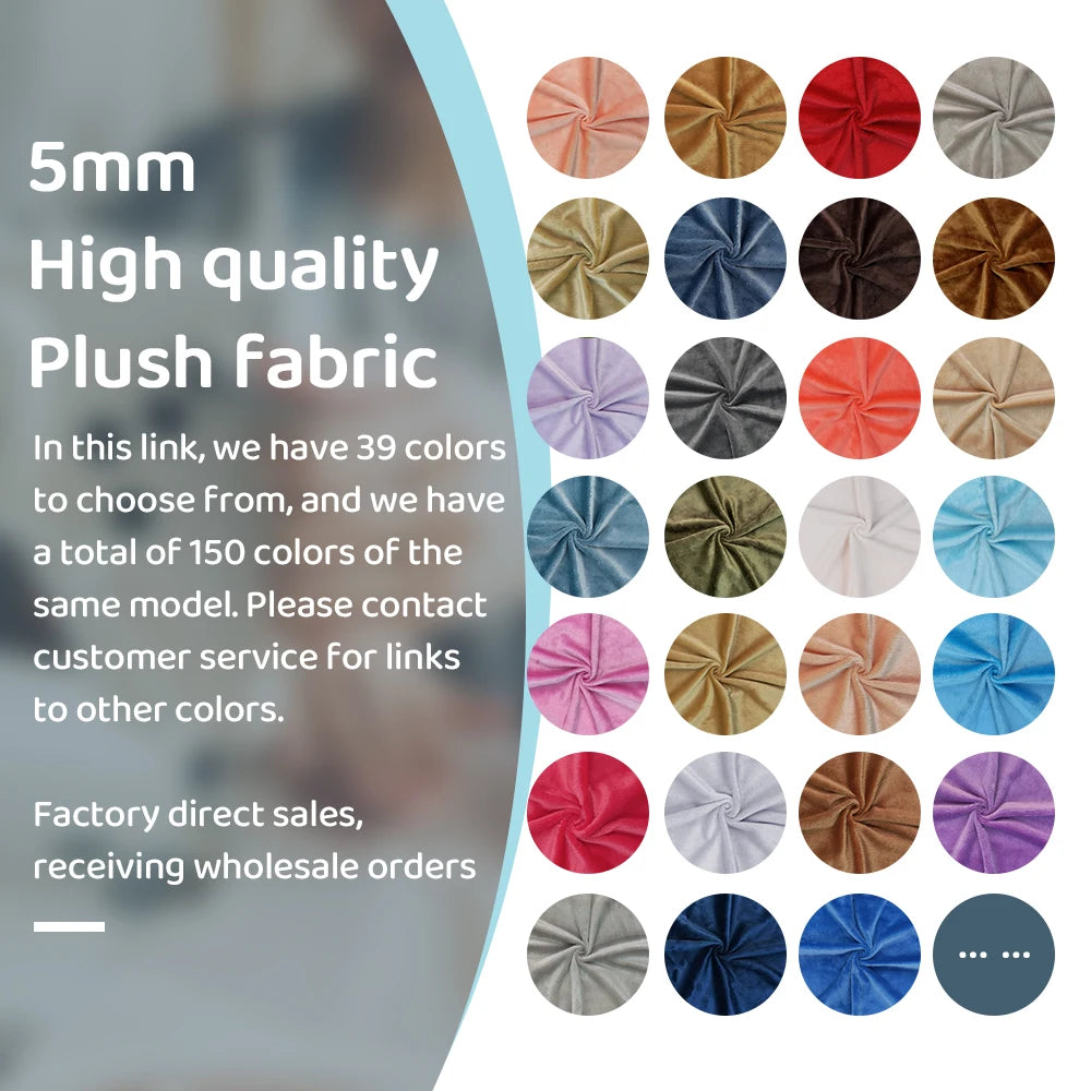 5mm Pile Length Soft Minky Fabric Sewing For Cotton Doll Hair Thicken Encryption Fabric Plush Single Sided Stuffed Animals Toys