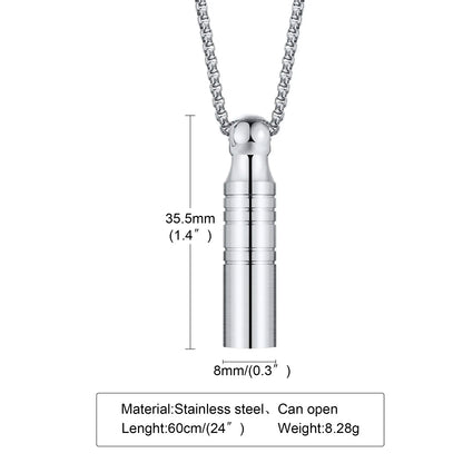 Urn Pendant Necklace for Ashes, Cremation Jewelry, Stainless Steel Urn Jewelry for Men, Ashes Locket Necklace, Memorial Ash