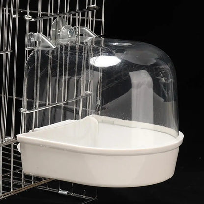 Hanging Bird Bath Cube Parrots Bathtub Bath Shower Box Cage Accessory for Little Bird Canary Budgerigar Cockatiel Lovebird Boxes